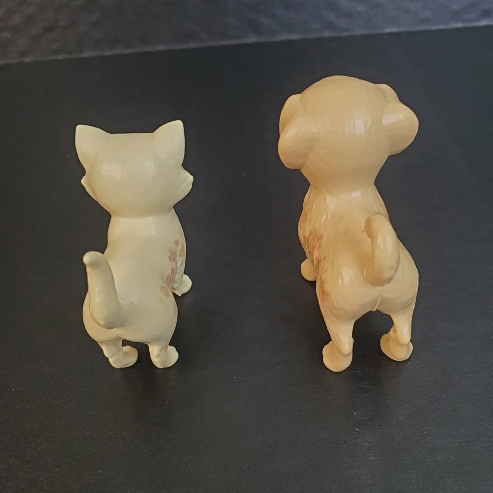 Barbie Play And Wash Pet Animals Dog + Cat Lot of 2 Plastic Figures‎
